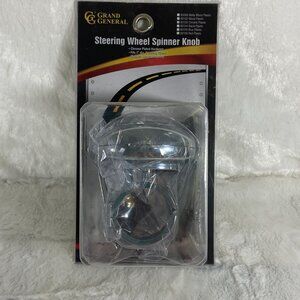 Grand General Steering Wheel Spinner Knob 80103 Chrome Plastic Mounting Hardware